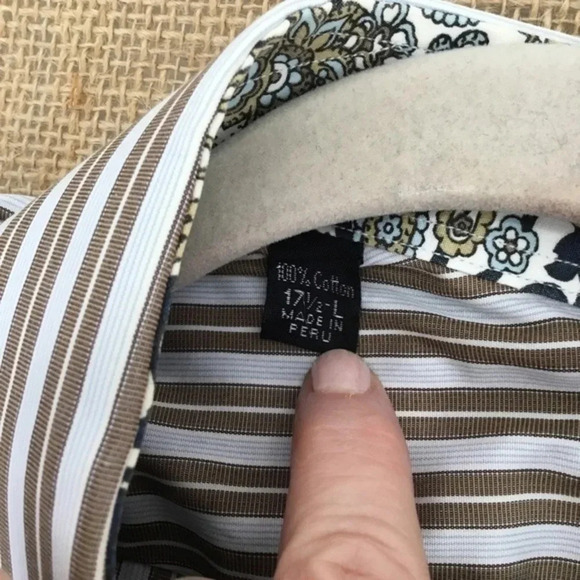 Ike Behar Men’s Striped Long Sleeve Shirt - Picture 7 of 7